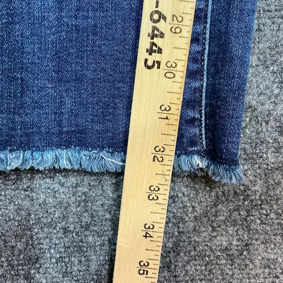 Judy Blue Veronica Women's 11/30 Wide Leg Jeans Button Fly Dark Wash Frayed Hem - Picture 5 of 9